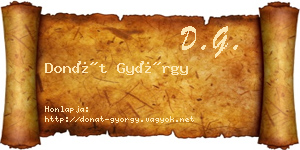 Donát György névjegykártya